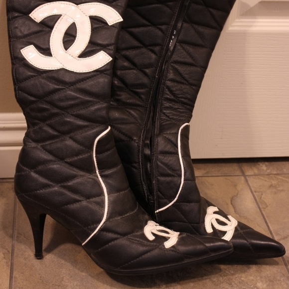 Chanel stiletto calf high boots - Picture 4 of 4